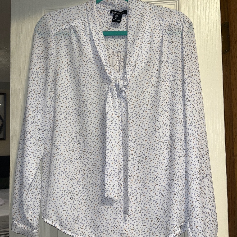 Patterned White Blouse